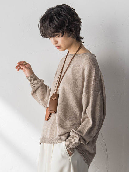 ペーパーブレンドルーズニットプルオーバー