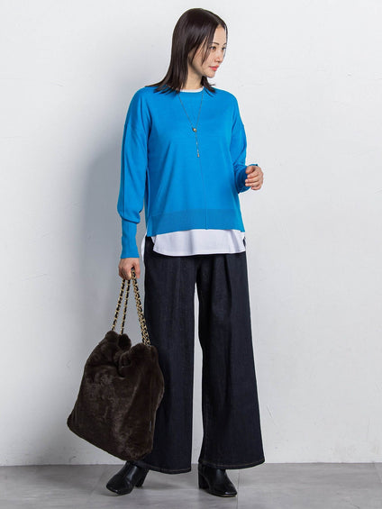 【WEB限定】365デニムパンツ ワイドシルエット≪洗える≫