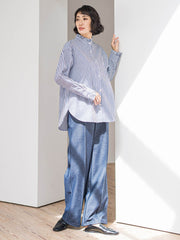 【WEB限定/大きいサイズ】”楽暖”裏起毛ワイドパンツ≪洗濯機で洗える≫