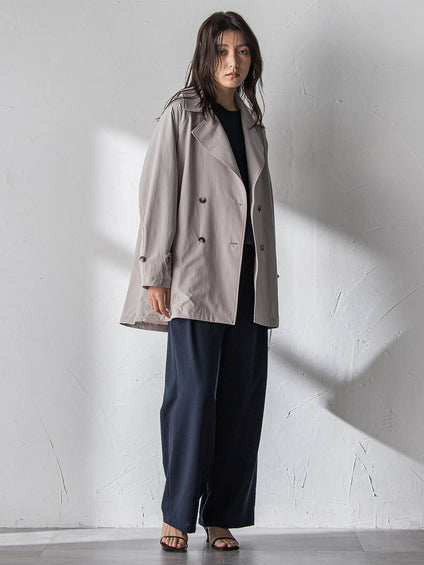 【一瞬で楽とキレイを叶える】タンブラーオックスギャザー袖ブラウス≪手洗い可能≫