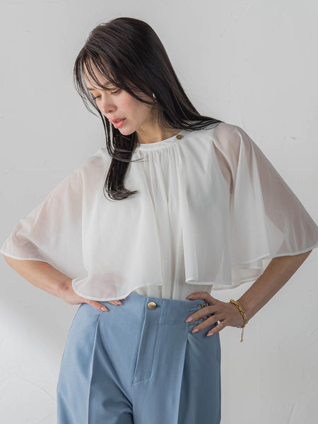 トリコットシフォンカットソー