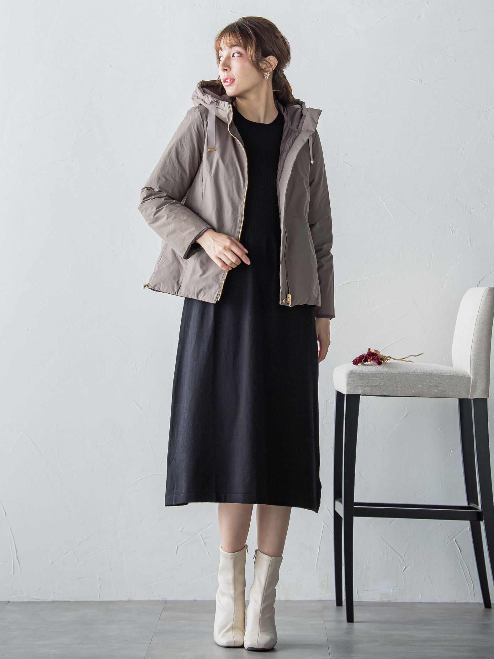 ケーブルTOPS＆ニットワンピースSET ≪手洗い可能≫