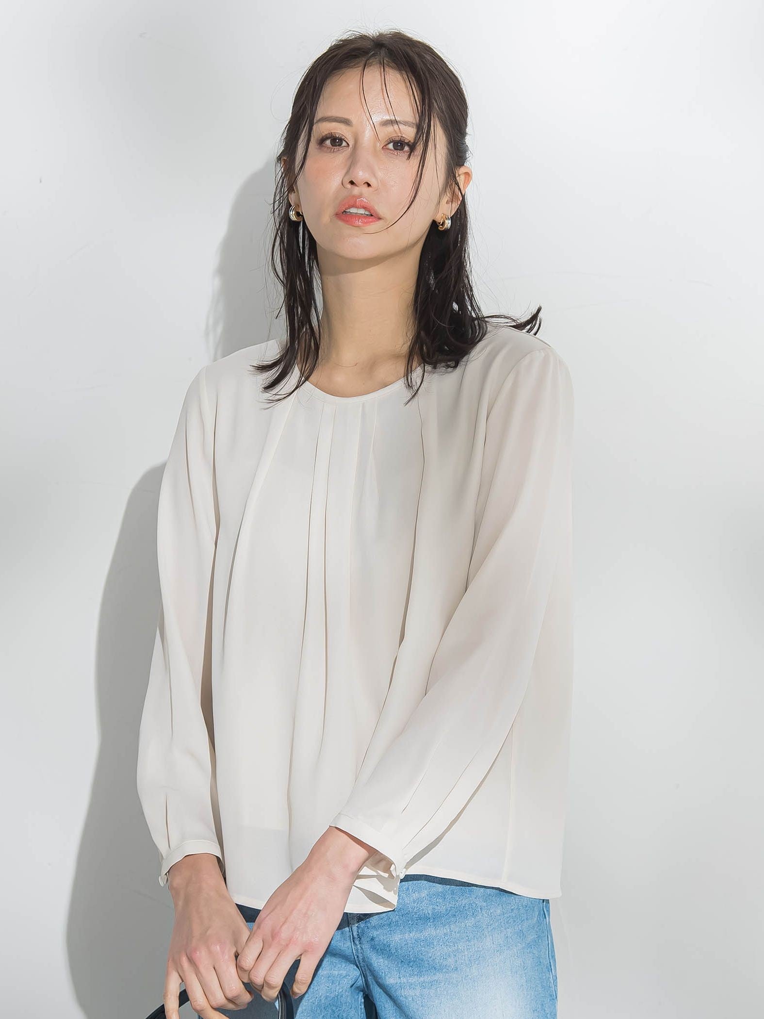 【WEB限定】透けにくい安心シフォンブラウス