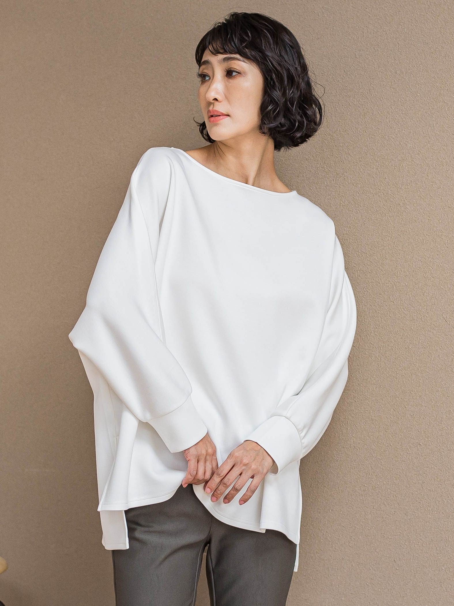 【WEB限定】”もっちり素材”ダンボールドルマンプルオーバー≪手洗い可能≫