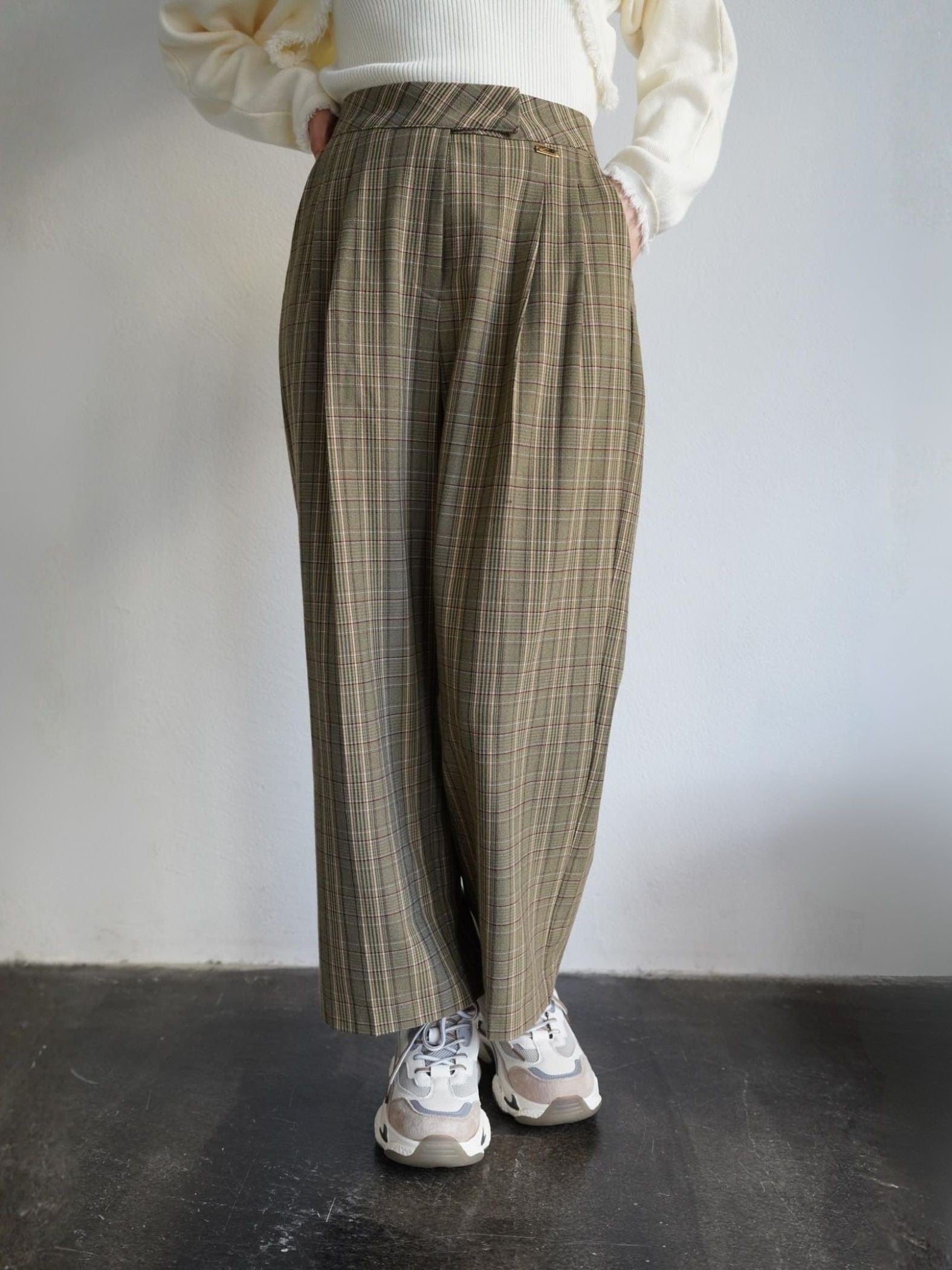 Glen Check Wide Pants［under150cmさんもオススメ］≪手洗い可能≫
