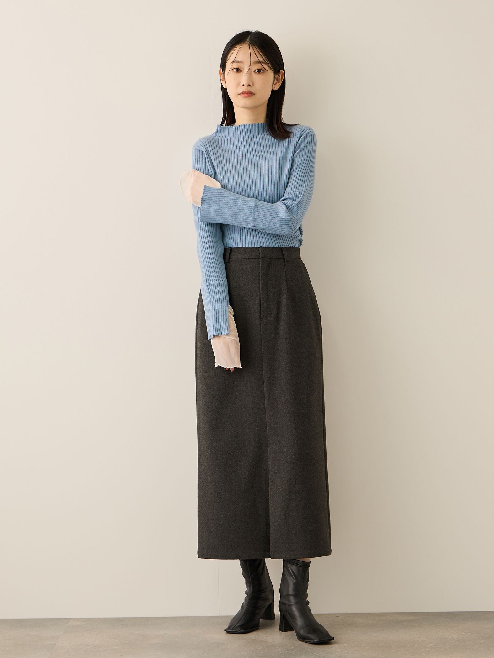 シアーカフレイヤードフウニットプルオーバー≪手洗い可能≫