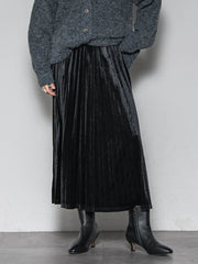 【WEB限定】ストレッチベロアプリーツスカート≪手洗い可能≫