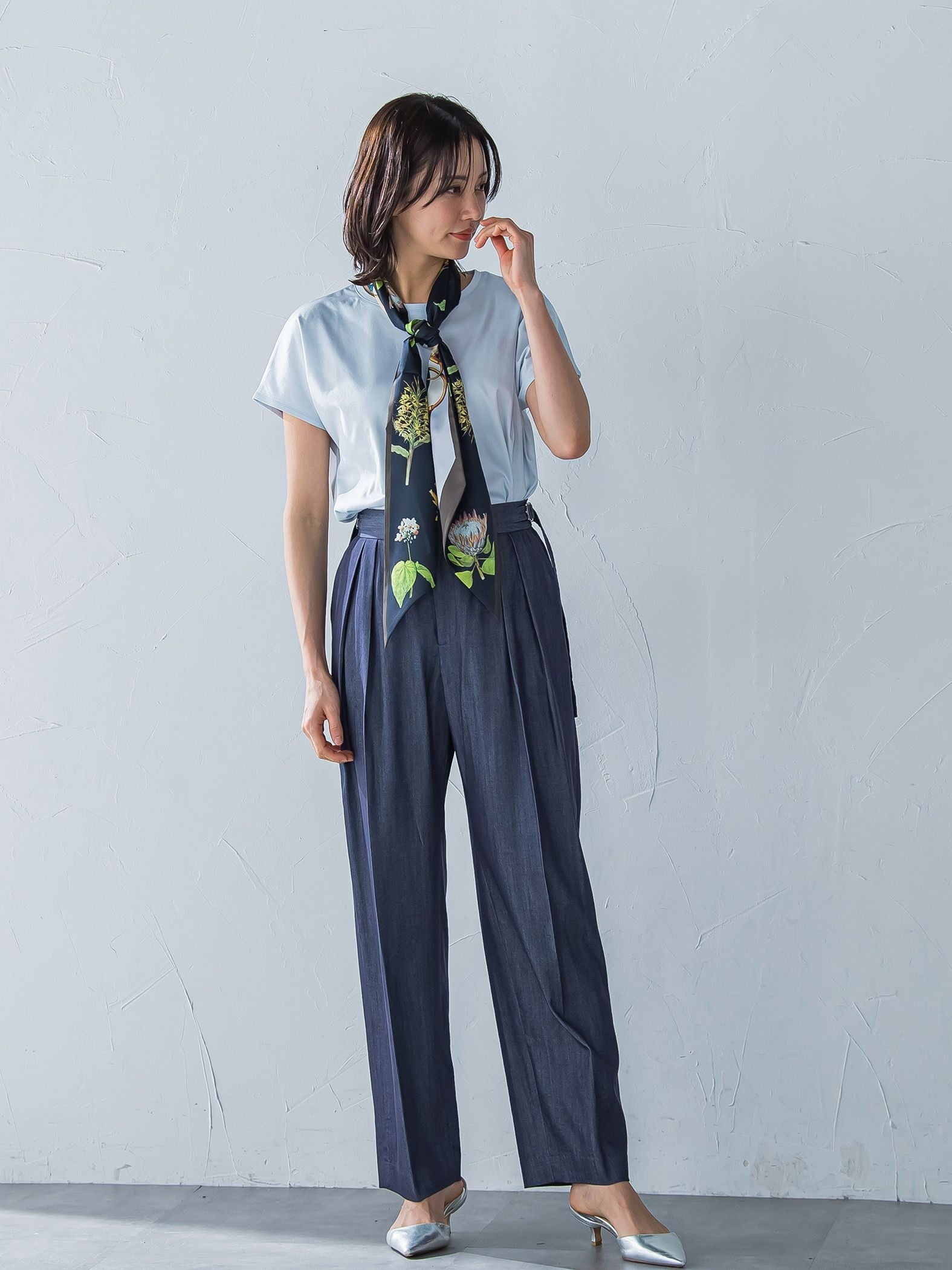 【WEB限定】【3サイズ】スムースコットンラウンドヘムカットソー≪洗える/接触冷感≫