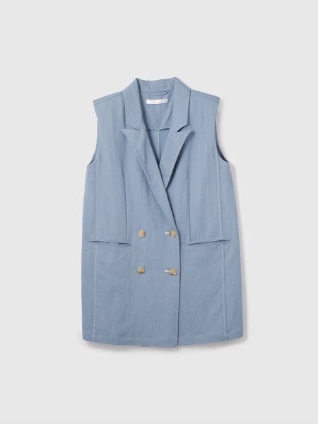 【シーズンレス】ナイロンツイルデニムベスト