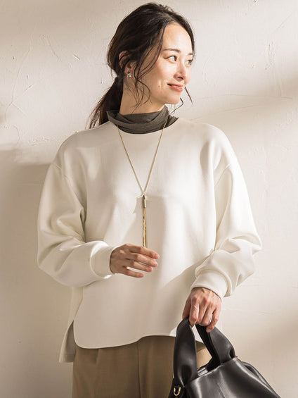 【WEB限定】《暖色美》裏起毛クルーネックトップス≪手洗い≫