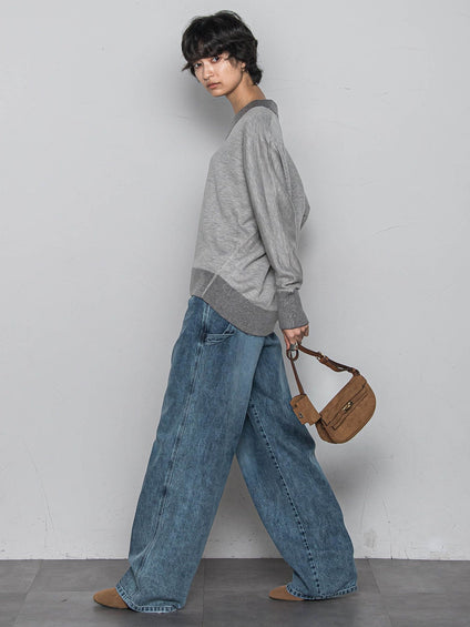2WAYウエストペインターデニムパンツ≪洗濯機で洗える≫