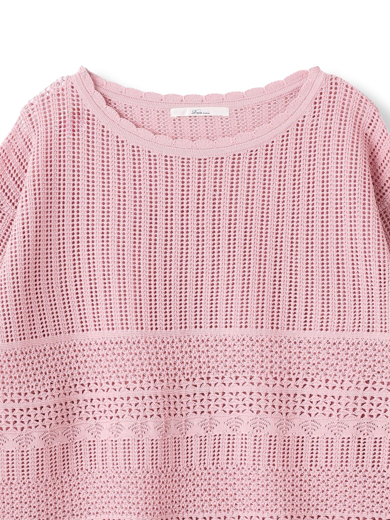 レース柄ニット