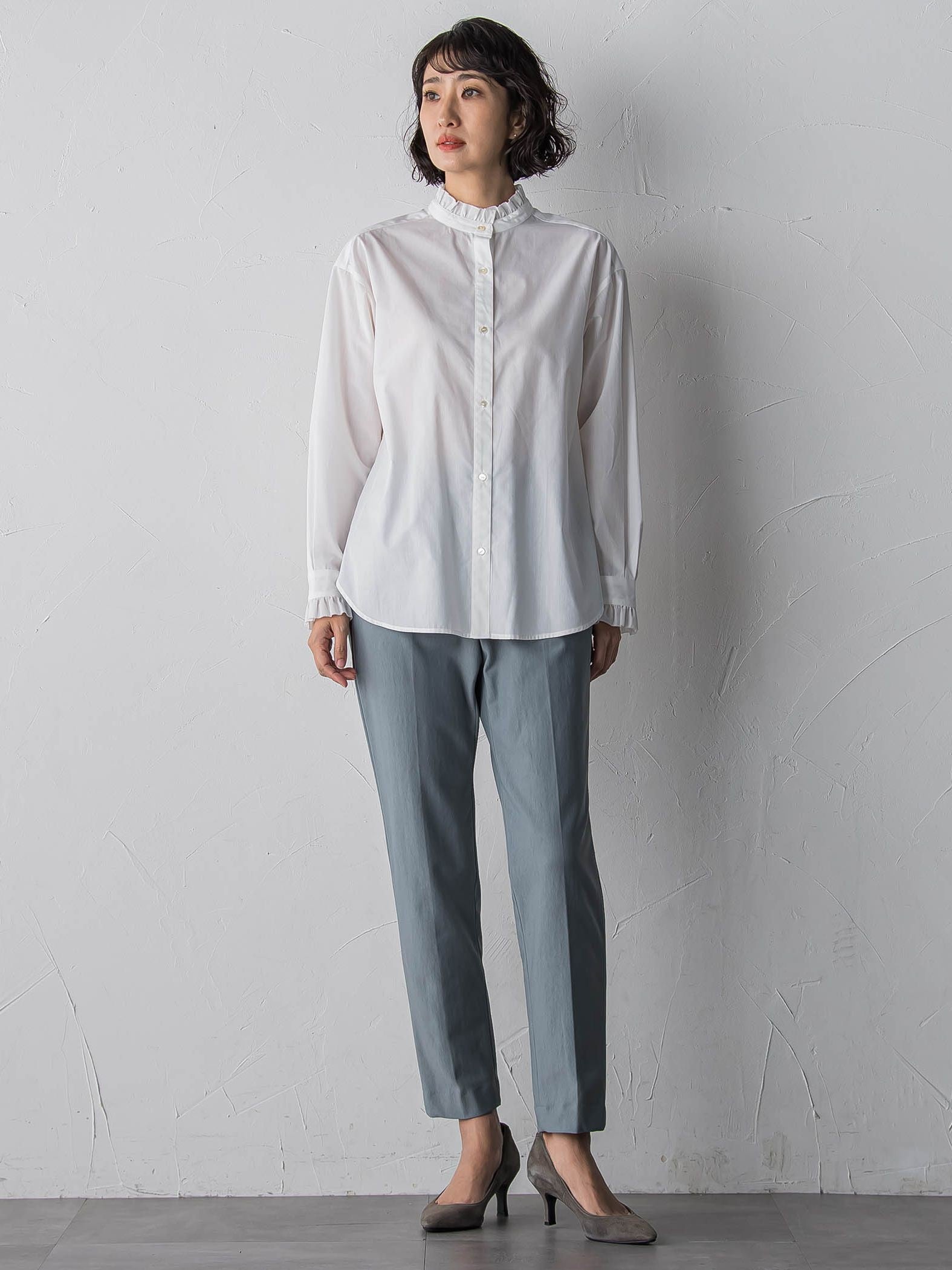 【大きいサイズ】ネックフリルブラウス