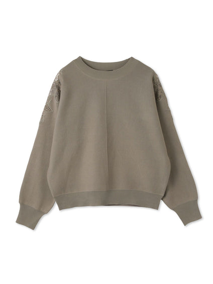 ショルダーレースニットプルオーバー≪手洗い可能≫