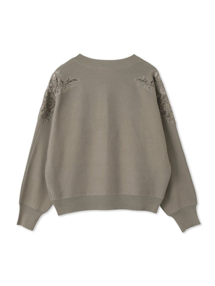 ショルダーレースニットプルオーバー≪手洗い可能≫