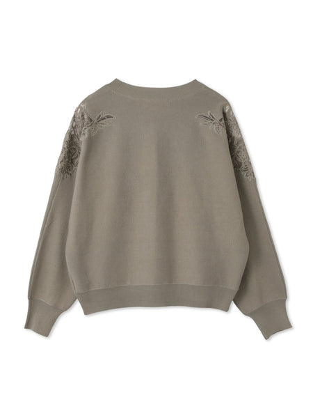 ショルダーレースニットプルオーバー≪手洗い可能≫