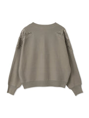 ショルダーレースニットプルオーバー≪手洗い可能≫