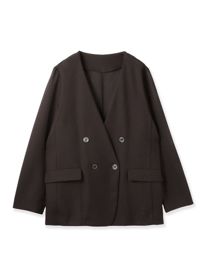 グリッディメッシュノーカラージャケット