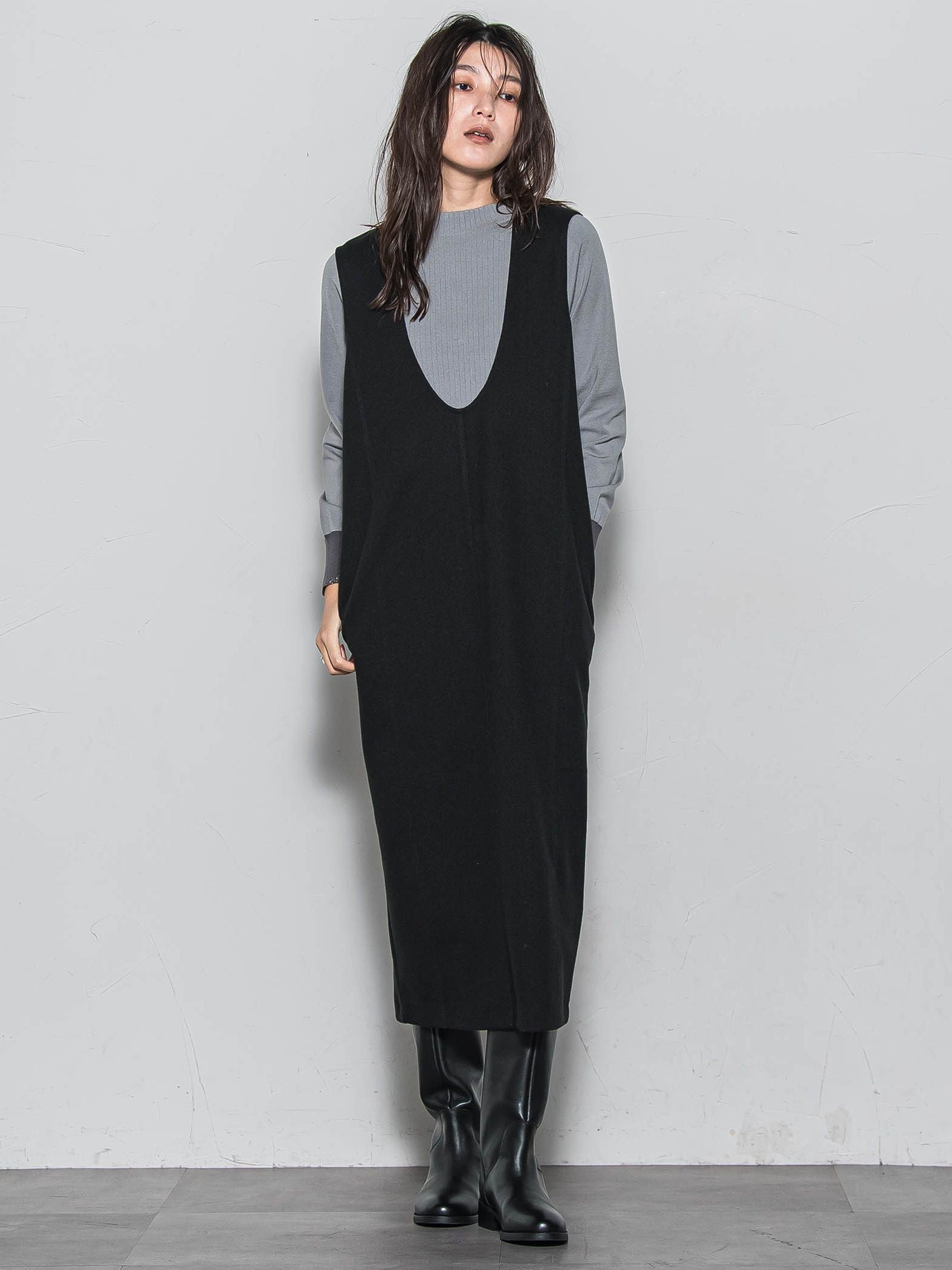 ボトルネック配色ニットプルオーバー≪手洗い可能≫