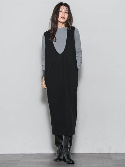 ボトルネック配色ニットプルオーバー≪手洗い可能≫