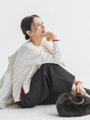 【WEB限定】カラー配色ニット≪洗える≫