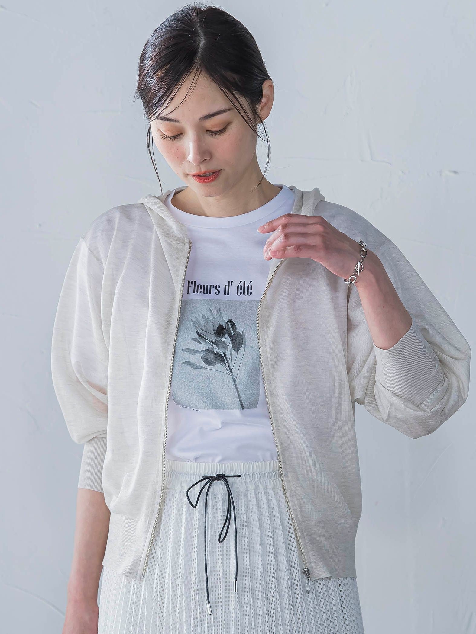 【一部店舗限定販売】シアーニットジップパーカー≪手洗い可能≫