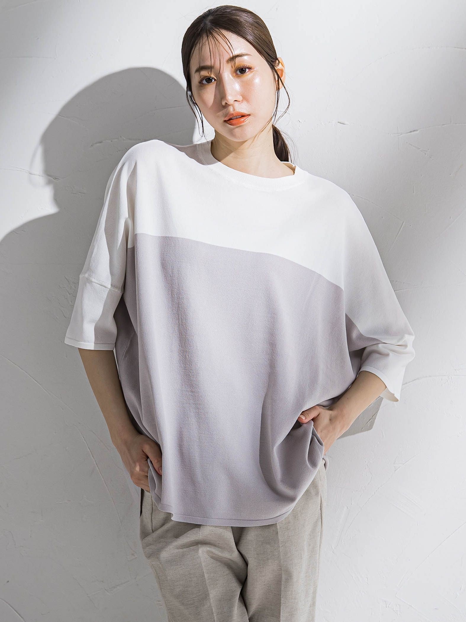 【WEB限定】バイカラーニット≪手洗い可能≫