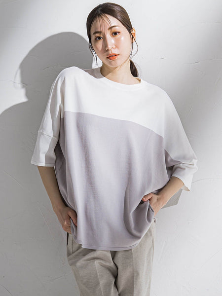 【WEB限定】バイカラーニット≪手洗い可能≫