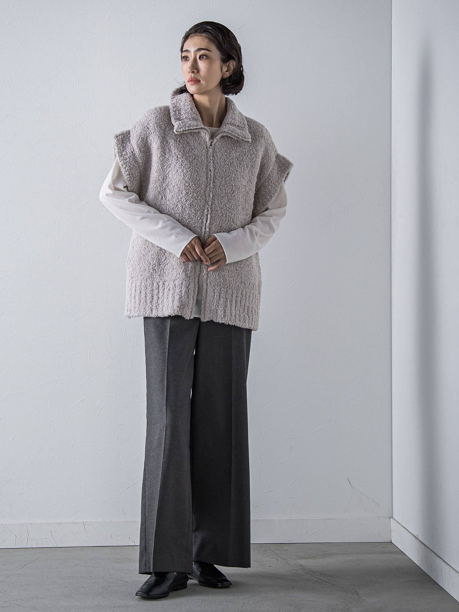 【大きいサイズ】キラメキストレッチワイドパンツ≪洗濯機で洗える≫