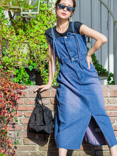 デニムサロペット デニムフロントジップサロペット | DOUDOU(ドゥドゥ