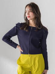 パフスリーブダブルジップブルゾン