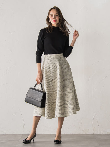モノトーンツイードスカート