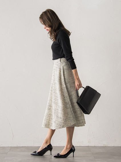 モノトーンツイードスカート