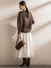 ウールブレンドストレッチフレアスカート≪セットアップ対応/手洗い可能≫