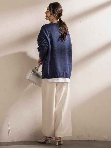 ソフィーツイルストレッチワイドパンツ ≪洗える≫