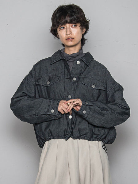中綿デニムジャケット≪洗濯機で洗える≫