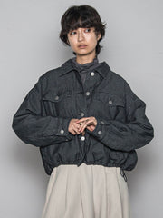 中綿デニムジャケット≪洗濯機で洗える≫