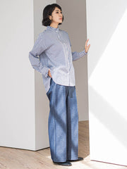 【WEB限定/新色追加】”楽暖”裏起毛ワイドパンツ≪洗濯機で洗える≫