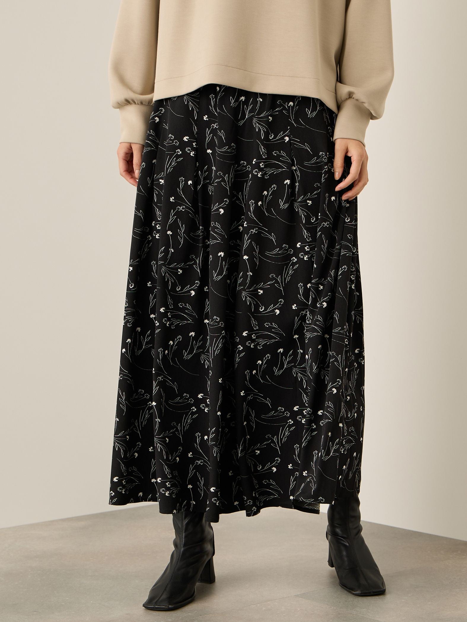 アートフラワースカートライクパンツ≪手洗い可能≫