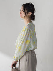 フラワープリントブラウス