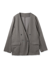 グリッディメッシュノーカラージャケット