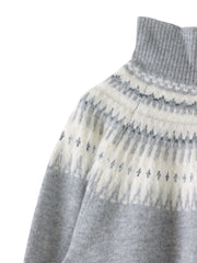 【大きいサイズ】フェアアイル柄ニット