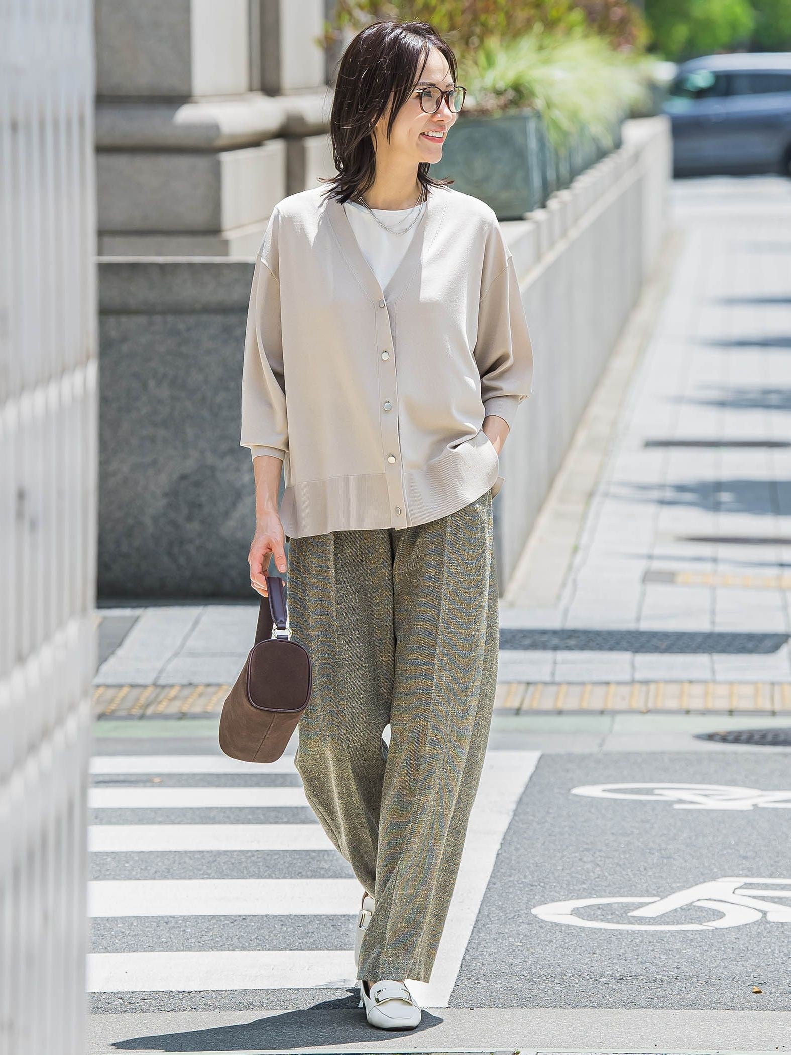 Vネックニットカーディガン≪手洗い可能≫