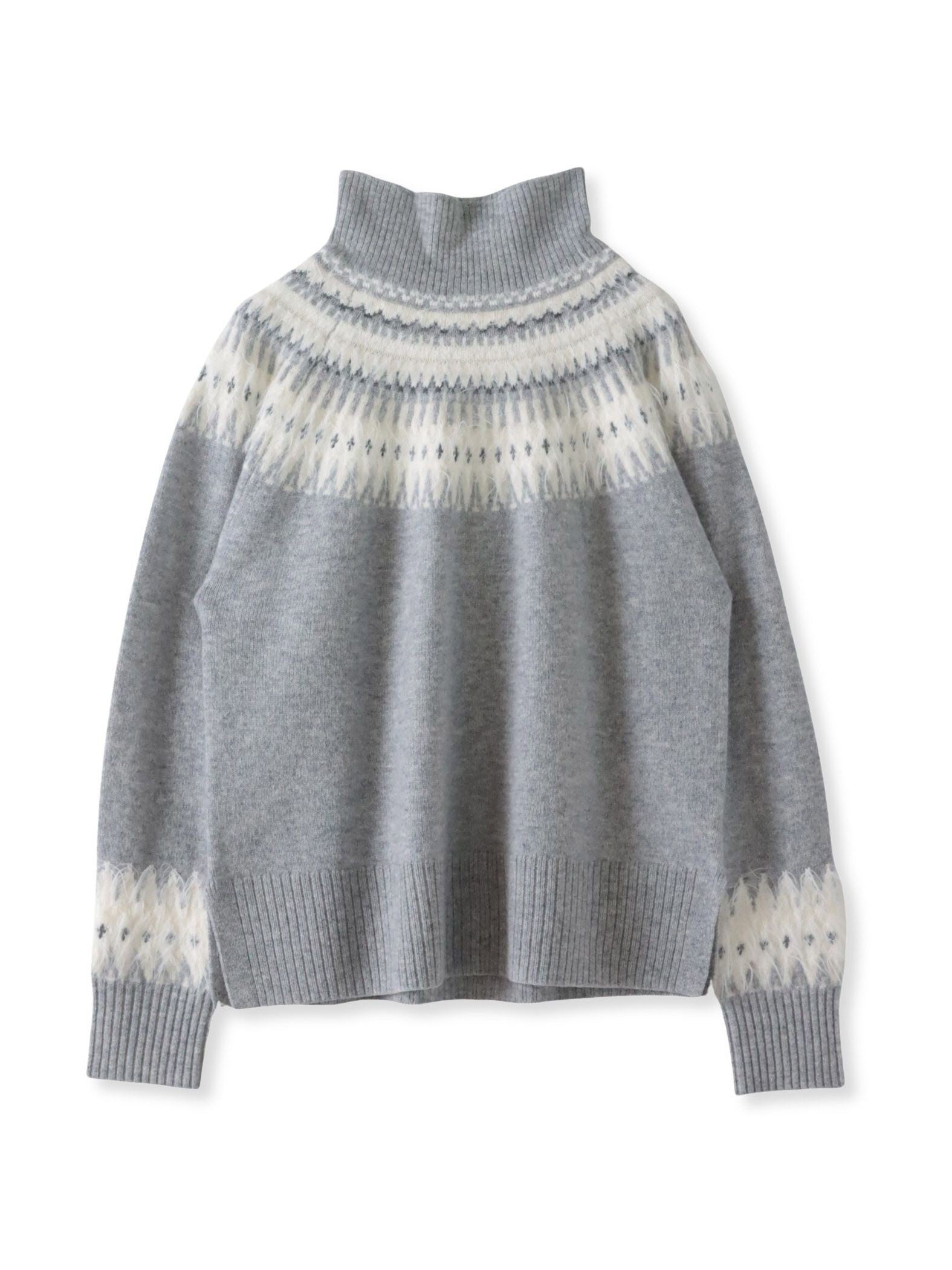 【大きいサイズ】フェアアイル柄ニット