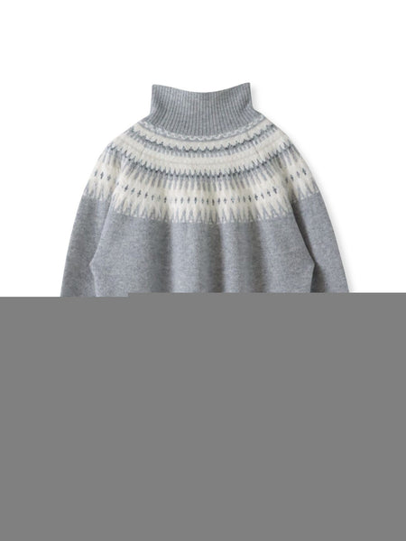 【大きいサイズ】フェアアイル柄ニット