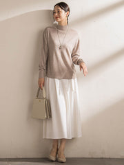 ウールブレンドストレッチフレアスカート≪セットアップ対応/手洗い可能≫