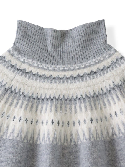 【大きいサイズ】フェアアイル柄ニット