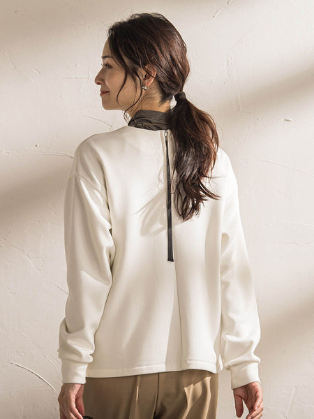 【WEB限定】《暖色美》裏起毛クルーネックトップス≪手洗い≫