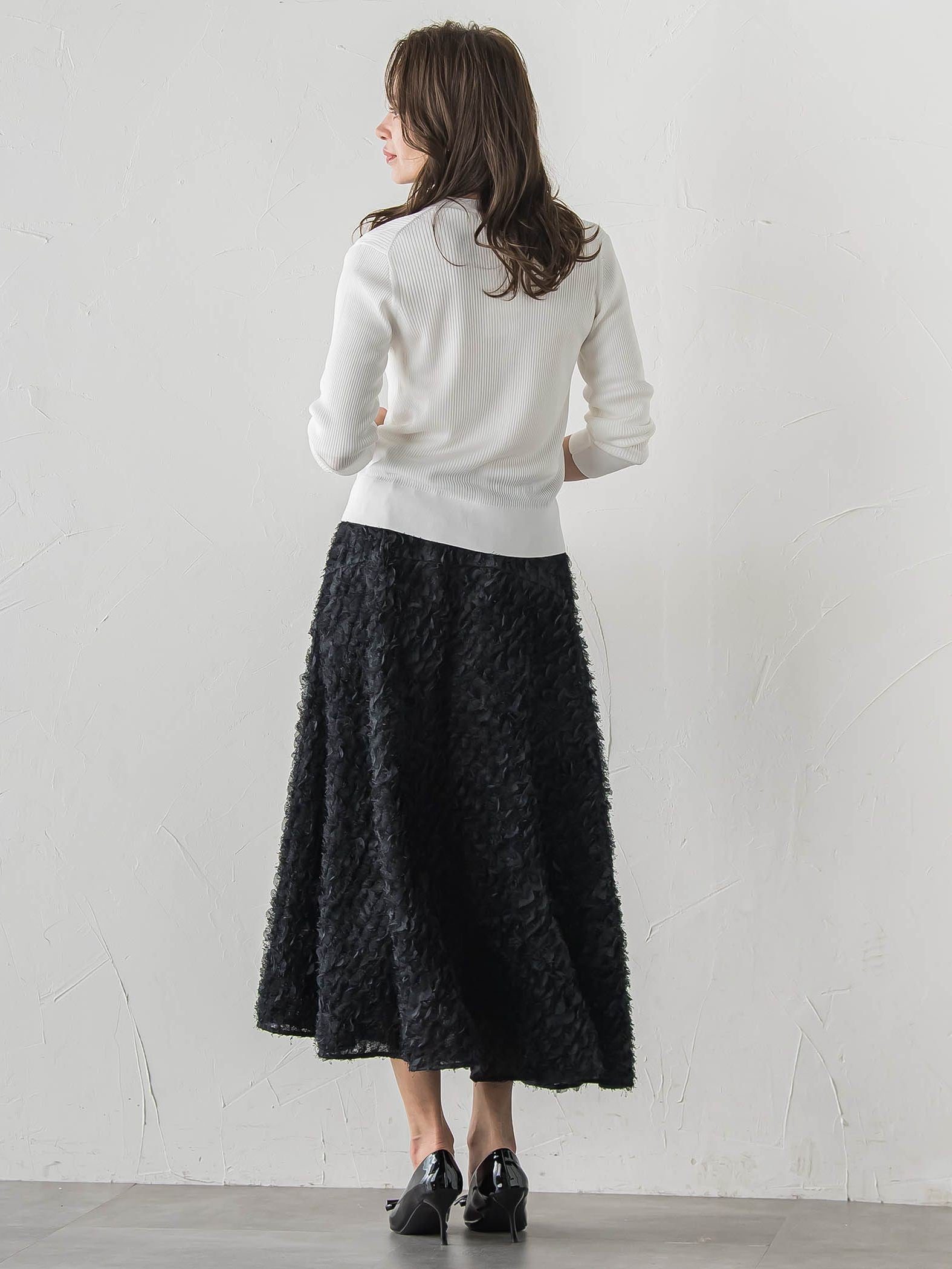 LUCINDAリブニットVカーディガン