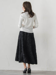 LUCINDAリブニットVカーディガン